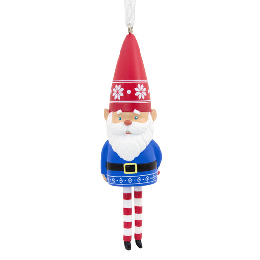 Collectable Christmas Gnome With Dangly Legs Ornament