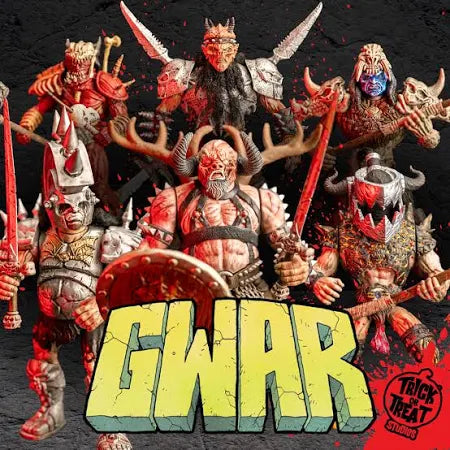 GWAR 5 INCH ACTION COMPLETE SET 5 FIGURE PLUS SPEW TANK