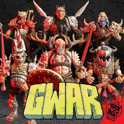 GWAR 5 INCH ACTION COMPLETE SET 5 FIGURE PLUS SPEW TANK