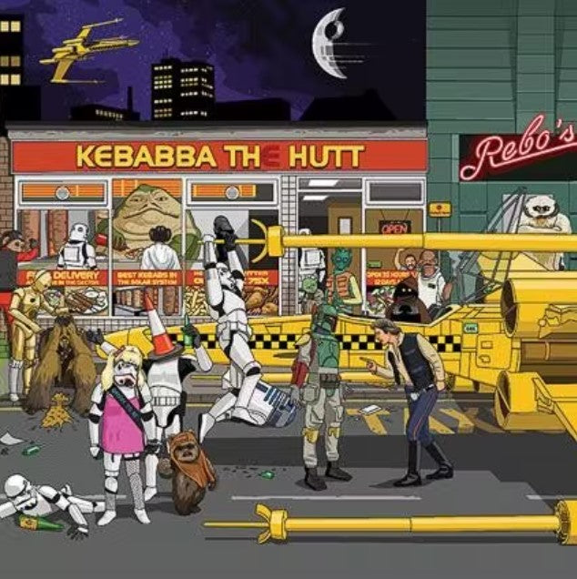 COASTER - Official Jim'll Paint It - Star Wars Night Out at Kebabba The Hutt!
